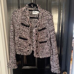 Self-Portrait Women's Black and White Tweed Blazer